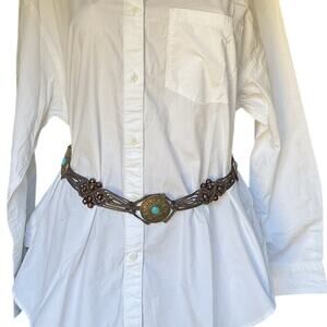 Boho Belt with Turquoise Accents - Adjustable Macrame Style by Bershka |